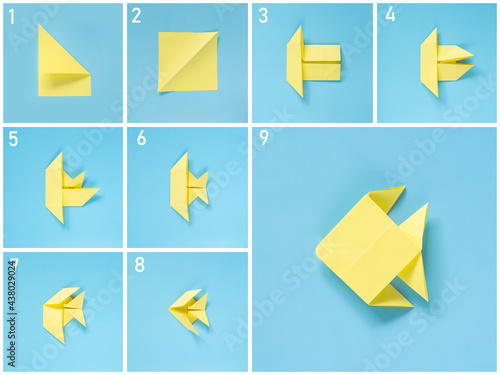 Instructions step by step origami fish