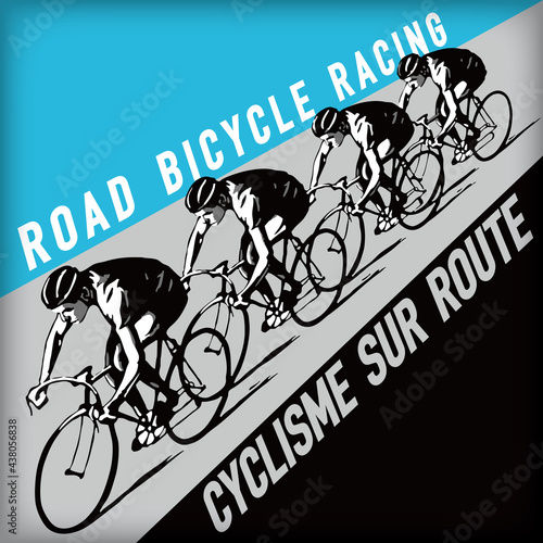 Road Bicycle Racing Vector Illustration/ cyclisme sur route - 自転車ロードレースイラスト