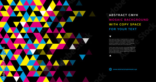 Abstract mosaic background from CMYK triangles