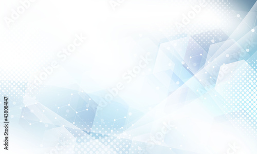 Abstract white blue background poster with dynamic. technology network Vector illustration.