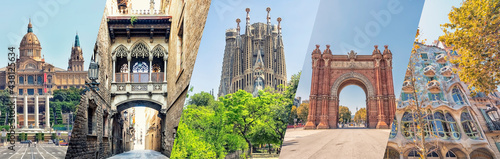 Barcelona City, Famous landmark collage