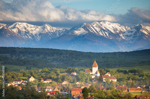 Spring landscape of the Transylvanian saxon village, Hosman