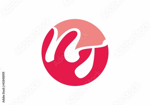 Pink color of NT initial letter in circle