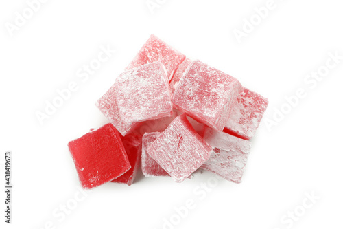 Delicious turkish delight isolated on white background