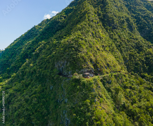 Point of view over Mafate circus in Reunion island