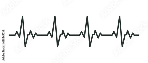 Heart cardiogram line icon. Simple outline style. pulse, ecg, ekg, hertbeat, electrocardiogram, graph, rhythm cardioid concept. Vector illustration isolated on white background. Thin stroke EPS 10