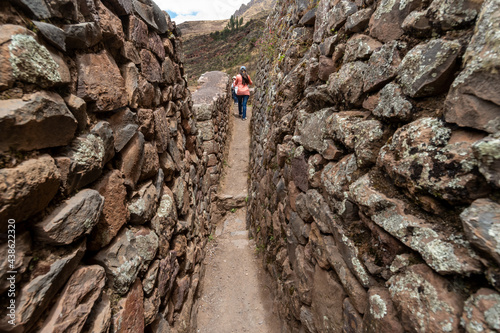 Pisac Archaeological Park, Calca, Cuzco, Peru on October 9, 2014. Ruins and tourist visits.