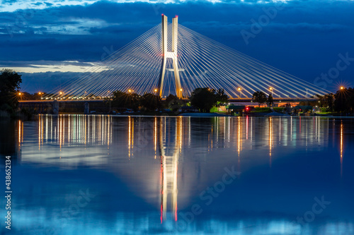 Wroclaw in the evening - blue hour - Redzinski Bridge