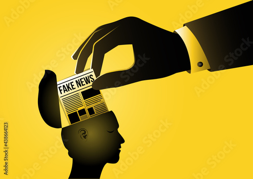 Fake news and Hoax - Businessman - stock vector