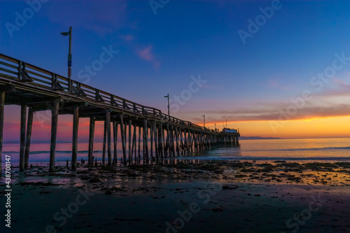 The Captiola, CA pier at sunset at the beach