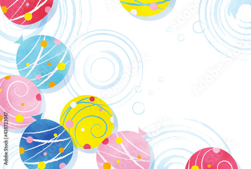 summer vector background with water balloon yo-yos in water for banners, cards, flyers, social media wallpapers, etc.