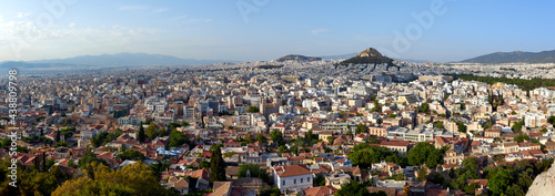 ATHENS,GREECE-JUNE 7,2021:Panoramic view of Athens from the Parthenon