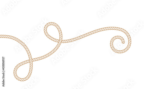 Vector twisted rope. Isolated on white background.