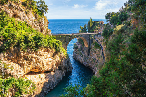 Furore Fjord and bridge, Amalfi Coast, Salerno, Italy