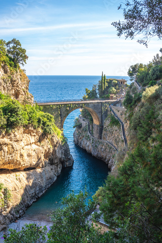 Furore Fjord and bridge, Amalfi Coast, Salerno, Italy