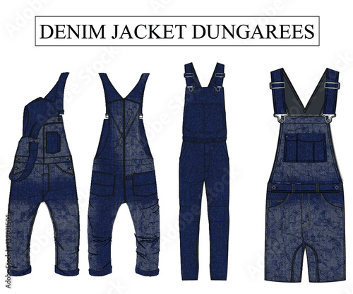 DENIM dungarees vector