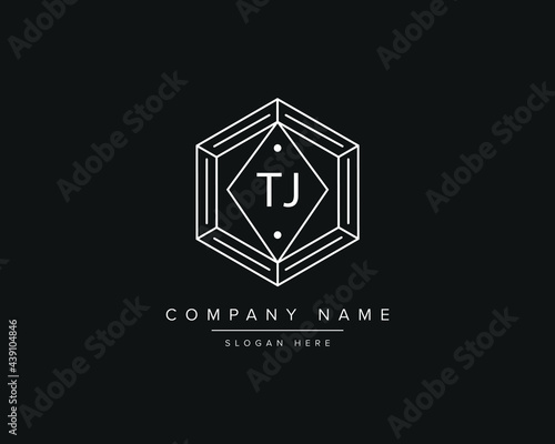 Alphabet letter TJ logo design vector
