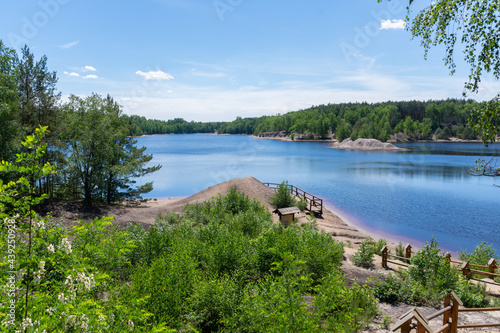 "Former Babina Mine" geotourist route near Bad Muskau - brown coal mine lake 