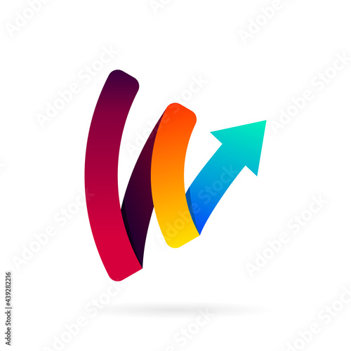 arrow letter w logo design