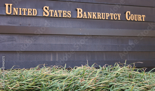 United States Bankruptcy Court Sign with Grass in Foreground