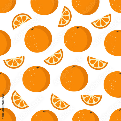 Seamless pattern with orange. Vector illustration