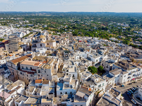 aerial view of the town of Ceglie Messapica, in the south of Italy