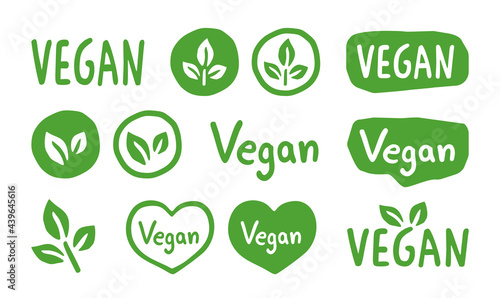 Vegan Vector Icon Set - Logo Set