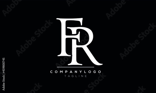 Abstract Letter Initial FR RF Vector Logo Design Template