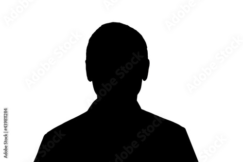 Unknown male person silhouette isolated on white background