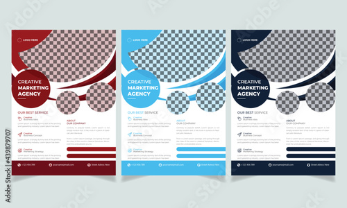 Business Corporate flyer template vector design, Geometric shape used for business poster layout, Business Company flyer, corporate banners, or leaflets. Graphic design layout with circle 