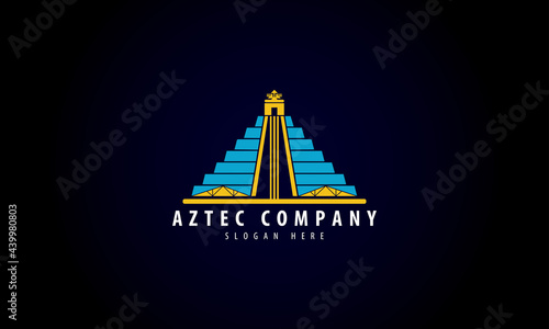 aztec and indian culture ornament logo design