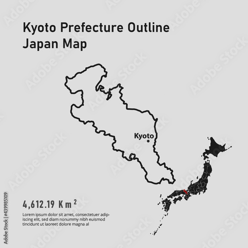 Kyoto Prefecture Outline of Japan Map