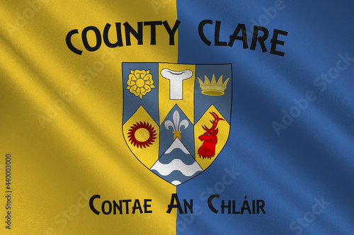 Flag of County Clare in Munster of Ireland