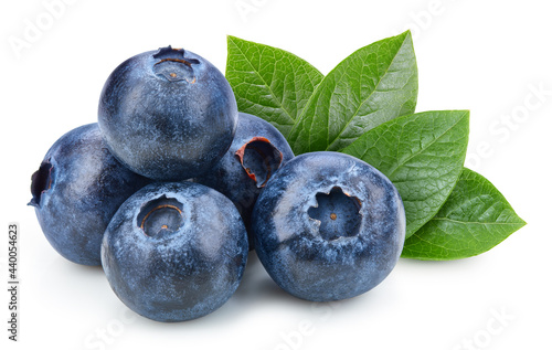 Organic blueberry isolated on white background