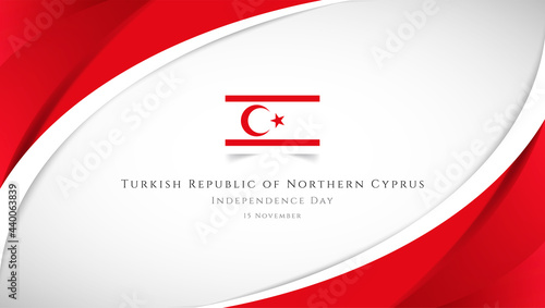 Abstract independence day of Turkish Republic of Northern Cyprus country banner with elegant 3D background