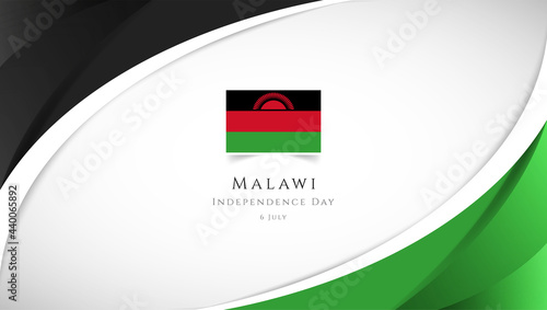 Abstract independence day of Malawi country banner with elegant 3D background