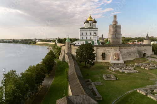 view of the pskov Kremlin in summer