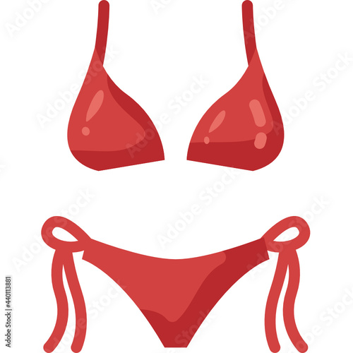 red bikini flat icon summer