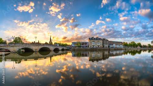 Bedford bridge sunset panorama on the Great Ouse River