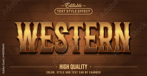 Editable text style effect - Western text style theme.