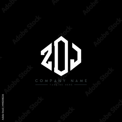 ZDJ letter logo design with polygon shape. ZDJ polygon logo monogram. ZDJ cube logo design. ZDJ hexagon vector logo template white and black colors. ZDJ monogram, ZDJ business and real estate logo. 