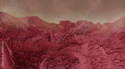 Mars landscape, science fiction illustration