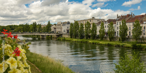 view of the banks of the Seine in the city of Melun