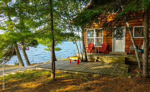 Log cabin in the woods