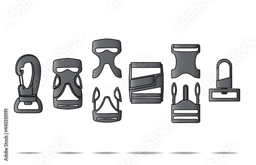 Side Release Buckles and Clips Design Template 