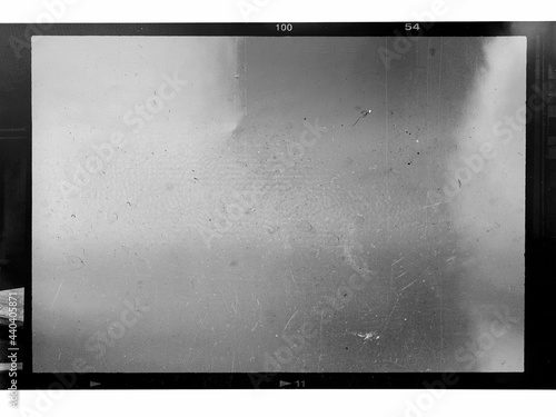 real scan of empty 6x7 medium format film snip, medium format film material on white background, retro photo placeholder.
