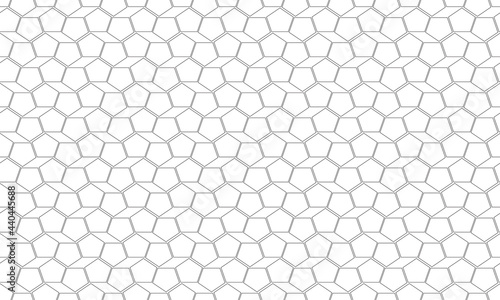 Black line pentagon pattern seamless on white background vector illustration.