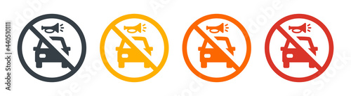 No horn sign. No honk and no klaxon noise for car icon vector illustration.