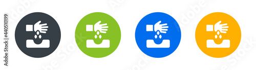 Hand sowing seeds icon. Cultivate symbol vector illustration