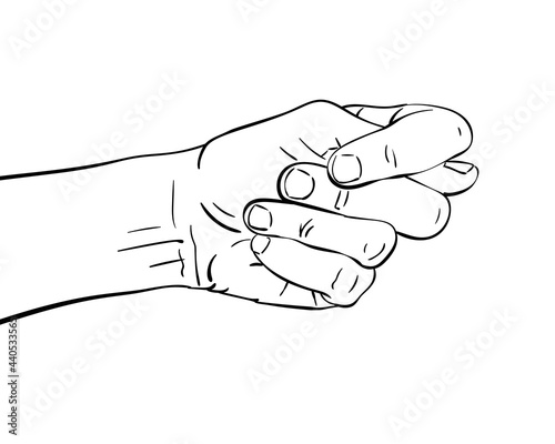 hand vector sketch isolated drawing